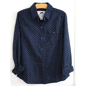 Banana Republic navy printed cotton button down shirt